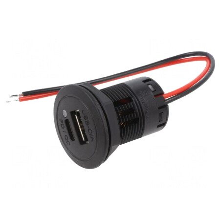 Încărcător Auto USB A și USB C, 3A, 5V, Negru | Electronic-mag.ro | Componente Electronice