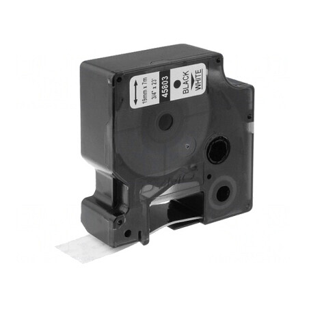 Bandă Etichetare Albă 19mm x 7m - Text Negru | Electronic-mag.ro | Componente Electronice