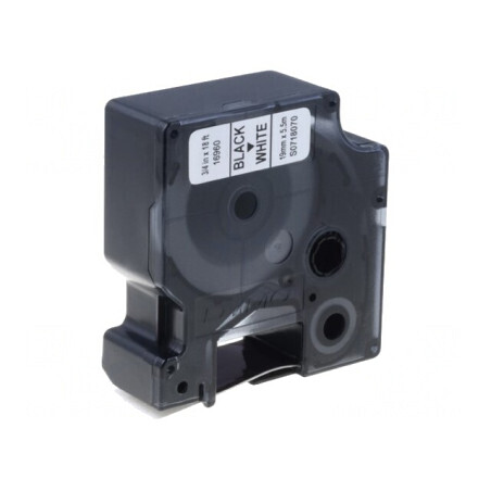 Bandă Etichete 19mm x 5,5m Albă/Neagră | Electronic-mag.ro | Componente Electronice