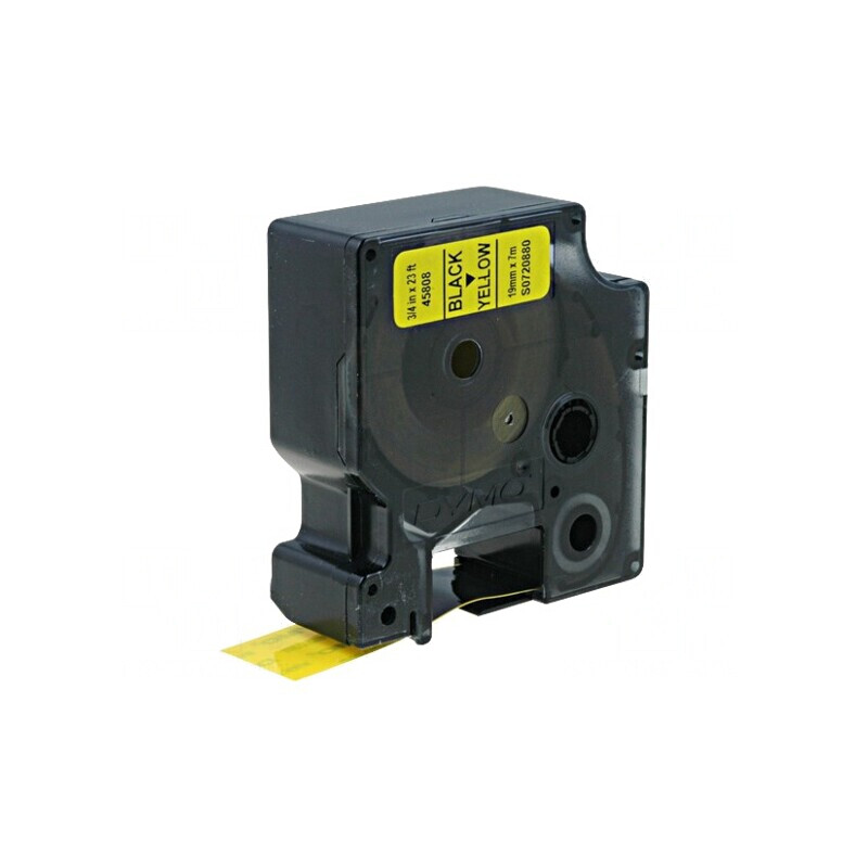 Bandă Dymo Galbenă 19mm x 7m Culoare Neagră | Electronic-mag.ro | Componente Electronice