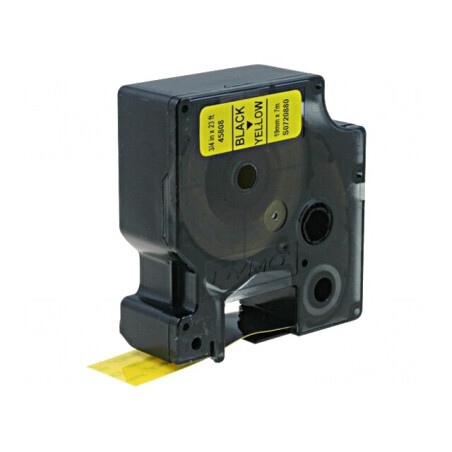 Bandă Dymo Galbenă 19mm x 7m Culoare Neagră | Electronic-mag.ro | Componente Electronice
