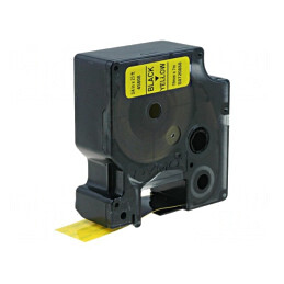 Bandă Dymo Galbenă 19mm x 7m Culoare Neagră | Electronic-mag.ro | Componente Electronice