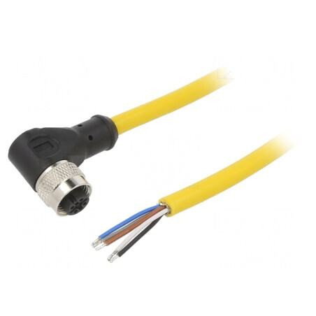 Cablu de conectare M12 PIN 5 unghi mufă 250VAC 4A PVC | Electronic-mag.ro | Componente Electronice