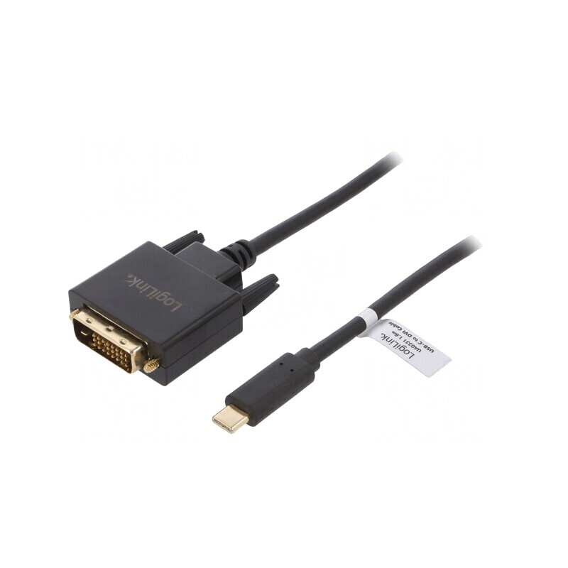 Adaptor DVI-D la USB-C 1,8m Negru | Electronic-mag.ro | Componente Electronice