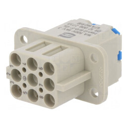 Conector: HDC | inserturi de contact | mamă | Han Q | PIN: 9 | 8+PE | 16A | 09120082733