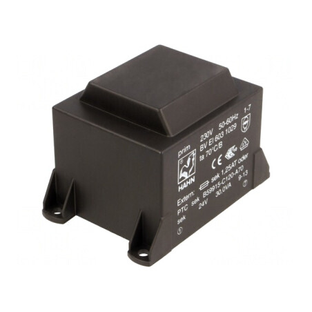Transformator Încapsulat 30VA 230VAC 24V 1,25A PCB | Electronic-mag.ro | Componente Electronice