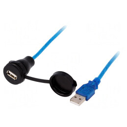 Cablu-adaptor USB A soclu-mufă USB 2.0 IP67 0,5m