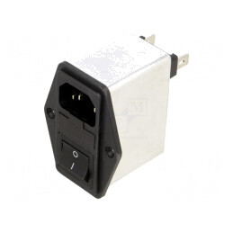 Conector de alimentare AC soclu tată 10A 250VAC C14 | Electronic-mag.ro | Componente Electronice