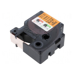 Bandă DYMO 19mm x 5.5m Portocalie/Neagră | Electronic-mag.ro | Componente Electronice