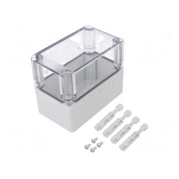 Carcasă Universală Policarbonat 75x100x100 mm Transparentă | Electronic-mag.ro | Componente Electronice