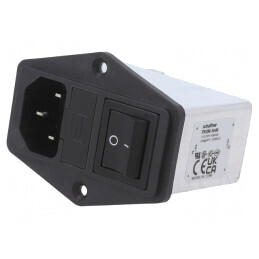 Conector Alimentare AC Soclu Tată 10A 250VAC C14 340uH | Electronic-mag.ro | Componente Electronice