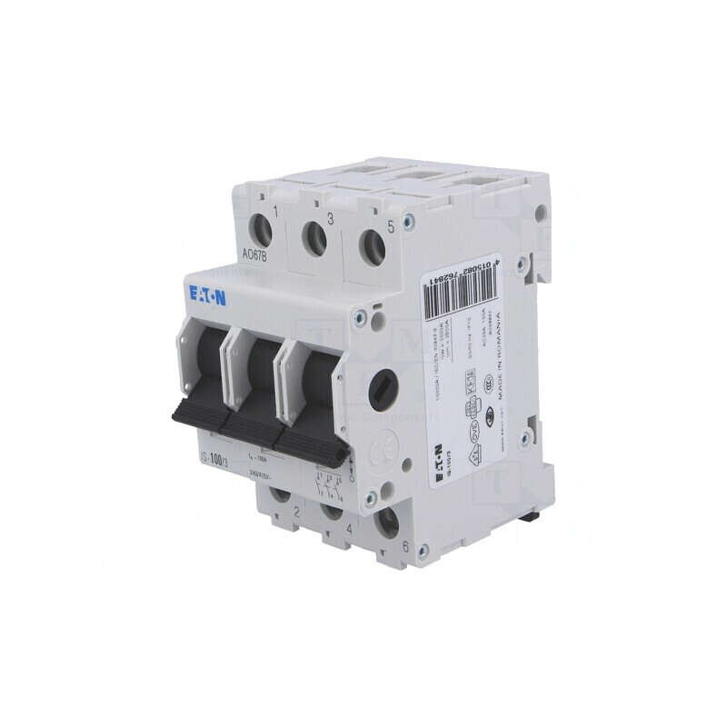 Separator-întrerupător 3 Poli 100A 240VAC pentru şină DIN | Electronic-mag.ro | Componente Electronice