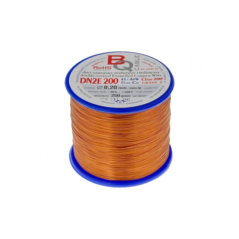 Sârmă Dublu Emailată 0.2mm 0.25kg Cu 65-200°C | Electronic-mag.ro | Componente Electronice