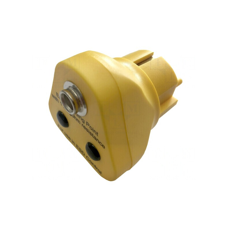 Fişă de împământare ESD galbenă 10mm EU | Electronic-mag.ro | Componente Electronice