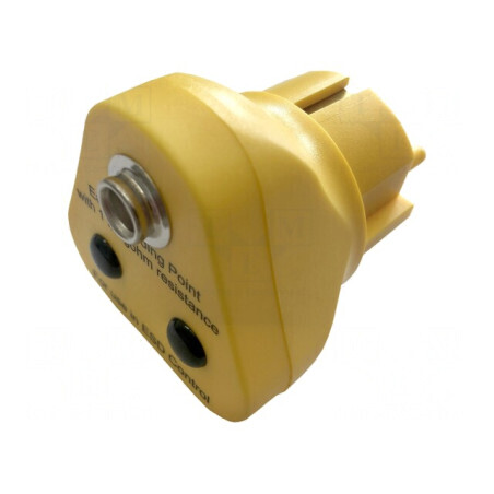 Fişă de împământare ESD galbenă 10mm EU | Electronic-mag.ro | Componente Electronice