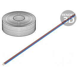 Cablu electric LiYz 2x0,25mm2 50m roșu-albastru