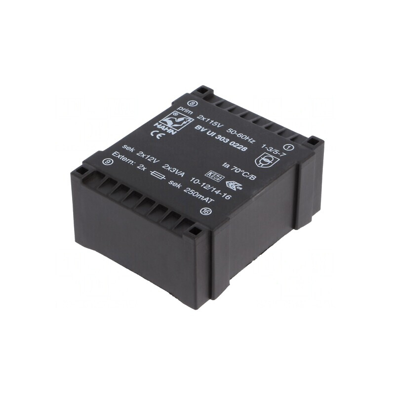 Transformator încapsulat 6VA 12V 250mA | Electronic-mag.ro | Componente Electronice