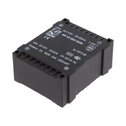 Transformator încapsulat 6VA 12V 250mA | Electronic-mag.ro | Componente Electronice