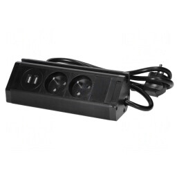 Prelungitor cu Prize Negru 1,5m 3680W | Electronic-mag.ro | Componente Electronice