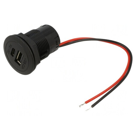 Încărcător Auto USB A și USB C 3A 5V Negru | Electronic-mag.ro | Componente Electronice