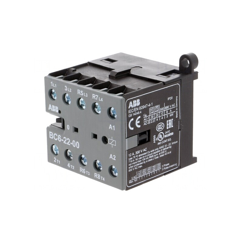 Contactor 4P NC/NO 24VDC 6A Cu Șurub | Electronic-mag.ro | Componente Electronice