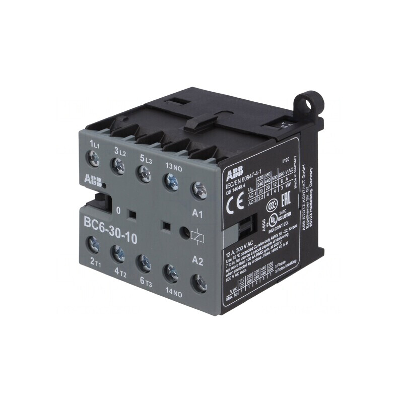 Contactor 3P 12VDC 6A NO x3 Auxiliare | Electronic-mag.ro | Componente Electronice