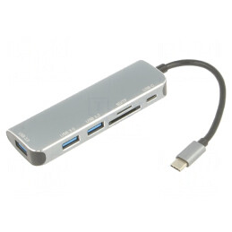 Adaptor OTG USB 3.0 0,15m Negru 5Gbps Argintiu