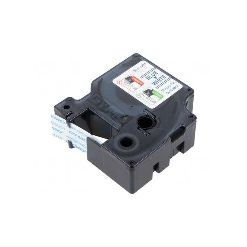 Bandă Albă 19mm x 7m cu Caracter Albastru | Electronic-mag.ro | Componente Electronice