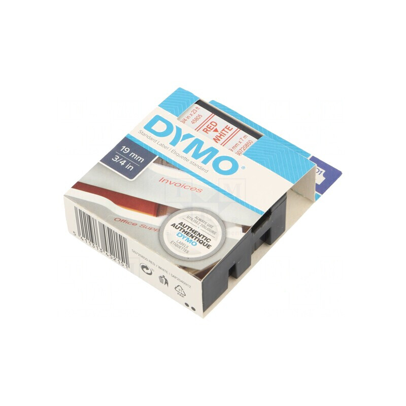 Bandă Albă 19mm x 7m cu Text Roșu | Electronic-mag.ro | Componente Electronice