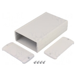 Carcasă universală aluminiu gri TEKAM 85x145x37 mm | Electronic-mag.ro | Componente Electronice