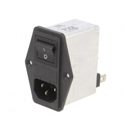 Conector Alimentare AC Soclu Tată 6A 250VAC C14 | Electronic-mag.ro | Componente Electronice