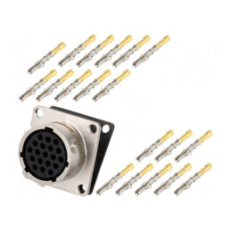 Conector Circular RT360 Soclu Mamă Crimpat 19 PIN 7.5A IP67 | Electronic-mag.ro | Componente Electronice