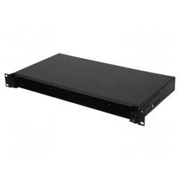 Conector fibră optică patch panel RACK negru 19 inch | Electronic-mag.ro | Componente Electronice