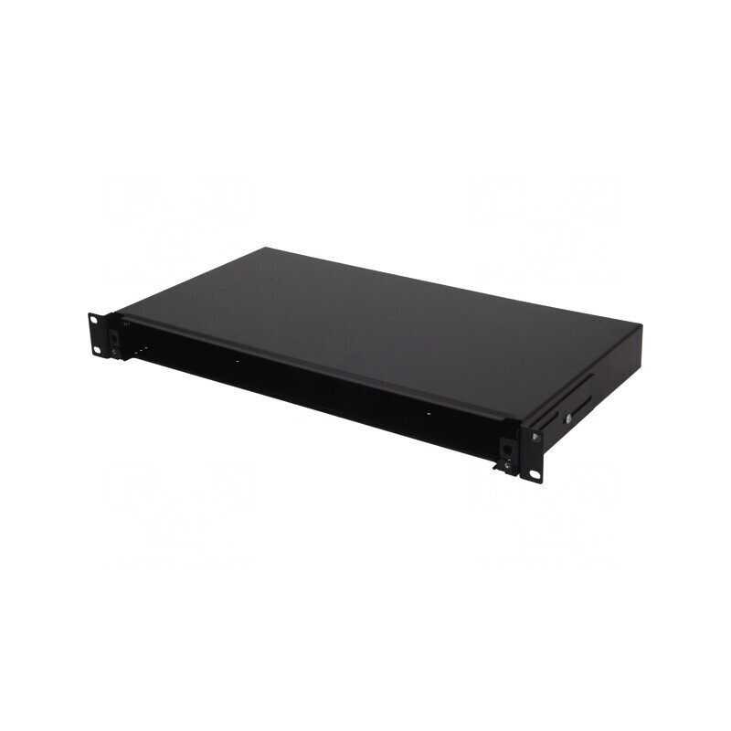 Conector fibră optică patch panel RACK negru 19 inch | Electronic-mag.ro | Componente Electronice