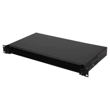 Conector fibră optică patch panel RACK negru 19 inch | Electronic-mag.ro | Componente Electronice