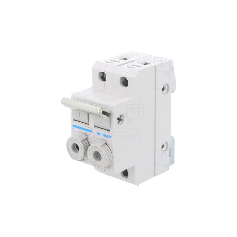 Separator cu Fuzibil 10x38mm pentru Șină DIN 20A 400V 2 Poli | Electronic-mag.ro | Componente Electronice
