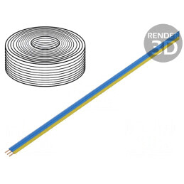 Cablu bandă litat Cu 3x0,14mm2 PVC albastru/galben