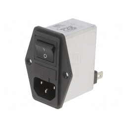 Conector Alimentare AC Soclu Tată 4A 250VAC C14 | Electronic-mag.ro | Componente Electronice