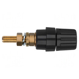 Soclu banană 4mm 100A negru pentru panou cu izolație | Electronic-mag.ro | Componente Electronice