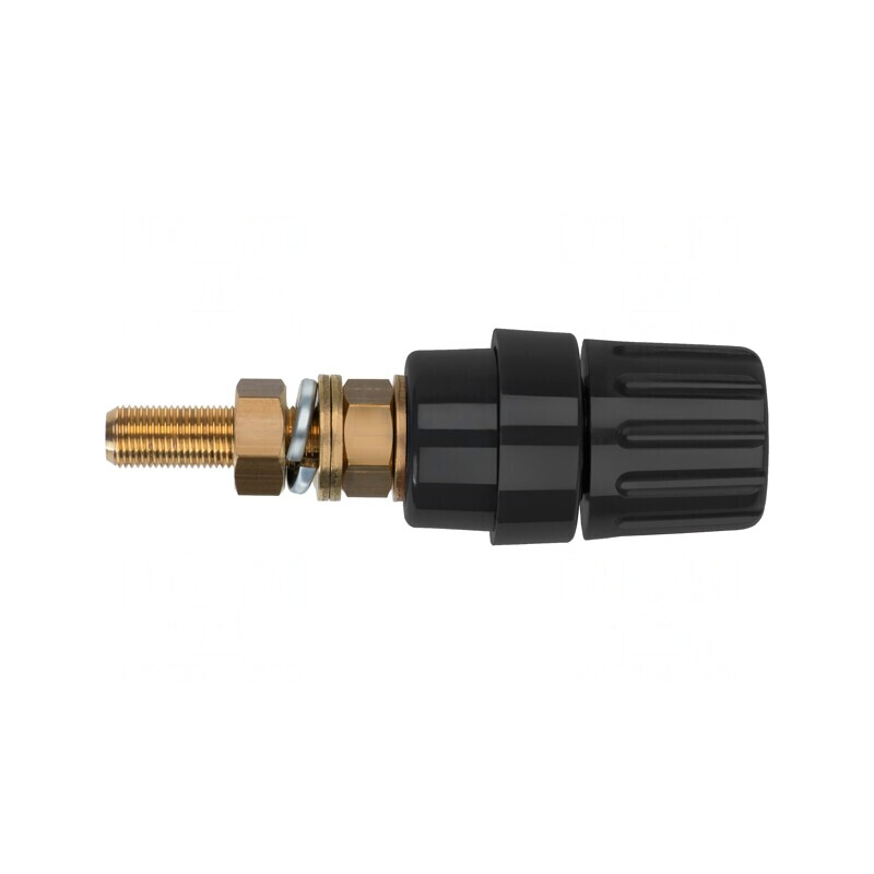 Soclu banană 4mm 100A negru pentru panou cu izolație | Electronic-mag.ro | Componente Electronice