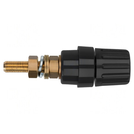 Soclu banană 4mm 100A negru pentru panou cu izolație | Electronic-mag.ro | Componente Electronice
