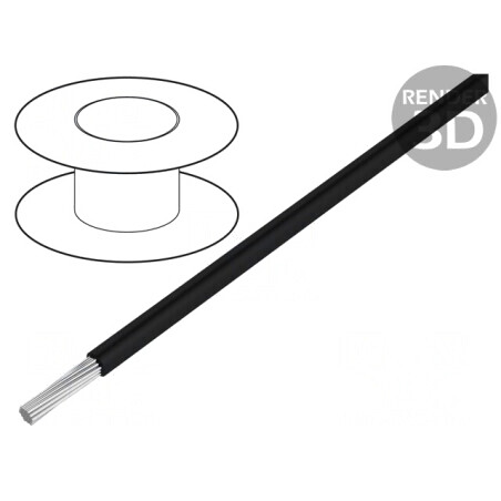 Cablu HookUp Wire 26AWG PVC Negru 30,5m | Electronic-mag.ro | Componente Electronice