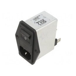 Conector Alimentare AC Soclu Tată 6A 250VAC C14 | Electronic-mag.ro | Componente Electronice