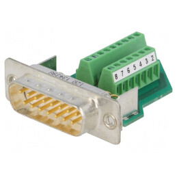 Mufă D-Sub 15 pini pe cablu cu terminal șurub | Electronic-mag.ro | Componente Electronice