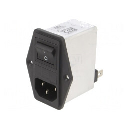 Conector Alimentare AC Soclu Tată 4A 250VAC C14 | Electronic-mag.ro | Componente Electronice