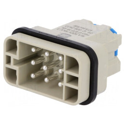 Conector: HDC | inserturi de contact | tată | Han Q | PIN: 9 | 8+PE | 16A | 09120082633