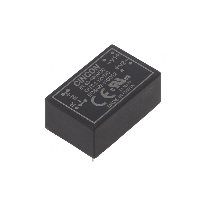 Convertor DC/DC 10W 43-160V la 12V/-12V EC6AW-110D12 | Electronic-mag.ro | Componente Electronice Convertor DC/DC 10W 43-160V la 12V/-12V EC6AW-110D12 | Electronic-mag.ro | Componente Electronice