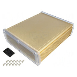 Carcasă Universală Aluminiu Aurit 177.6 x 209 x 61.1 mm | Electronic-mag.ro | Componente Electronice