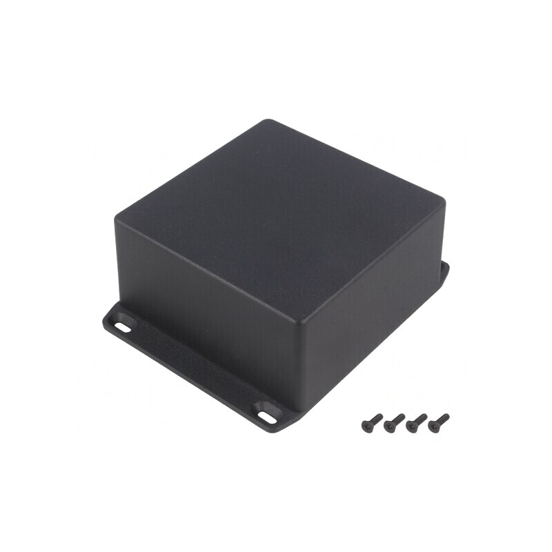 Carcasă Universală 120x120x58mm Neagră Cu Lame de Fixare | Electronic-mag.ro | Componente Electronice