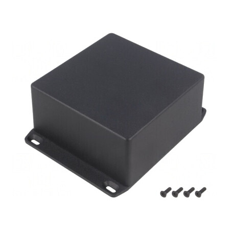 Carcasă Universală 120x120x58mm Neagră Cu Lame de Fixare | Electronic-mag.ro | Componente Electronice
